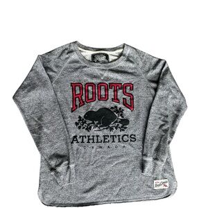 Women’s Roots Salt & Pepper Grey Crewneck Small